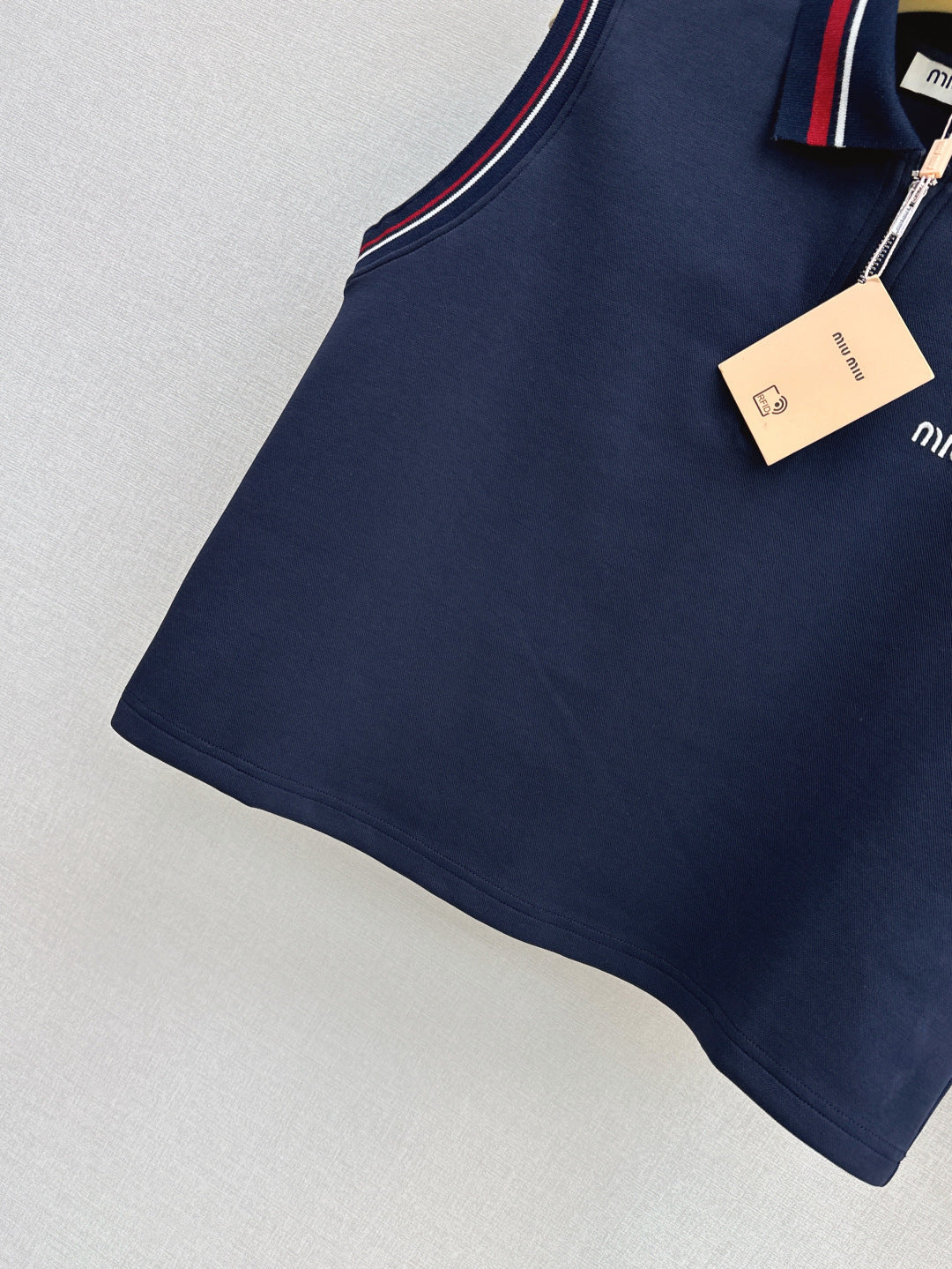 M*u 25ss cotton sleeveless polo shirt and skirt set