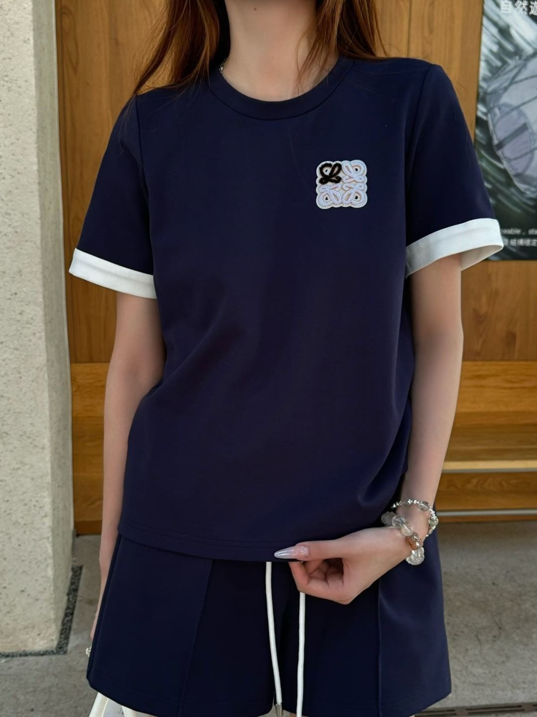 Low* 25ss color-block t-shirt and shorts set