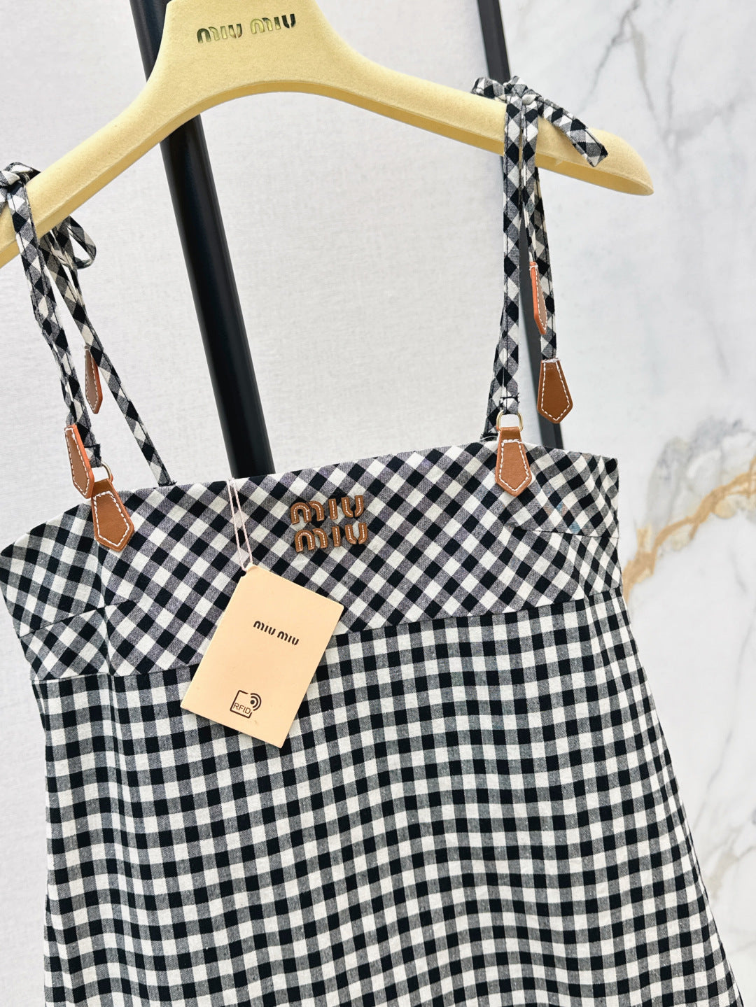 M*u 25ss check mini-dress