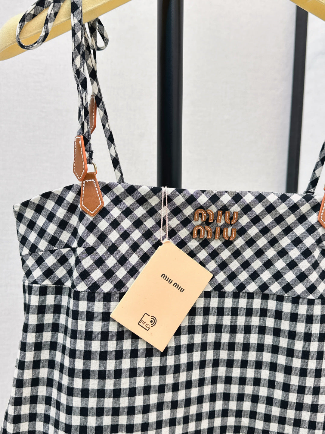 M*u 25ss check mini-dress