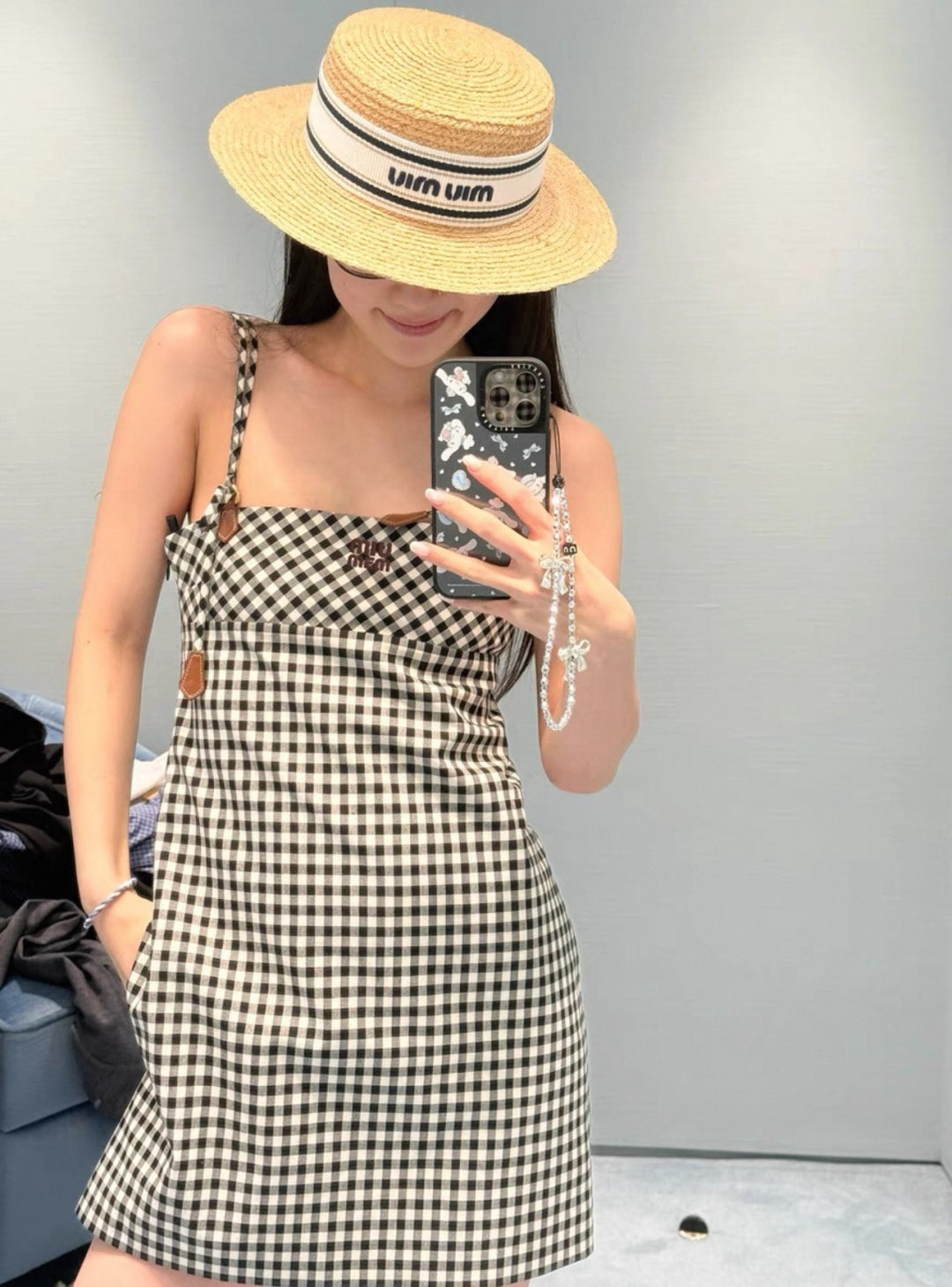 M*u 25ss check mini-dress