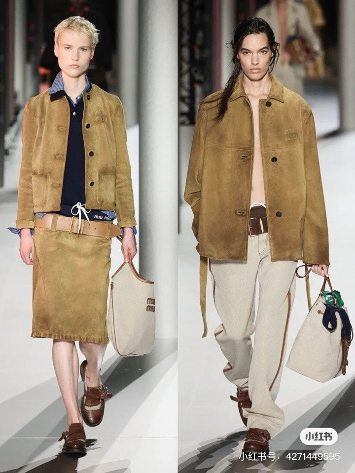 M*u 24fw suede blouson jacket