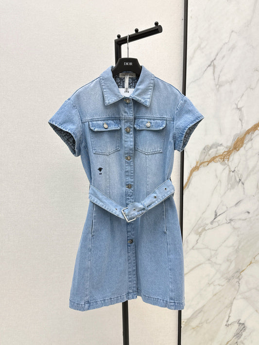 D*r 25ss belted denim shirt dress