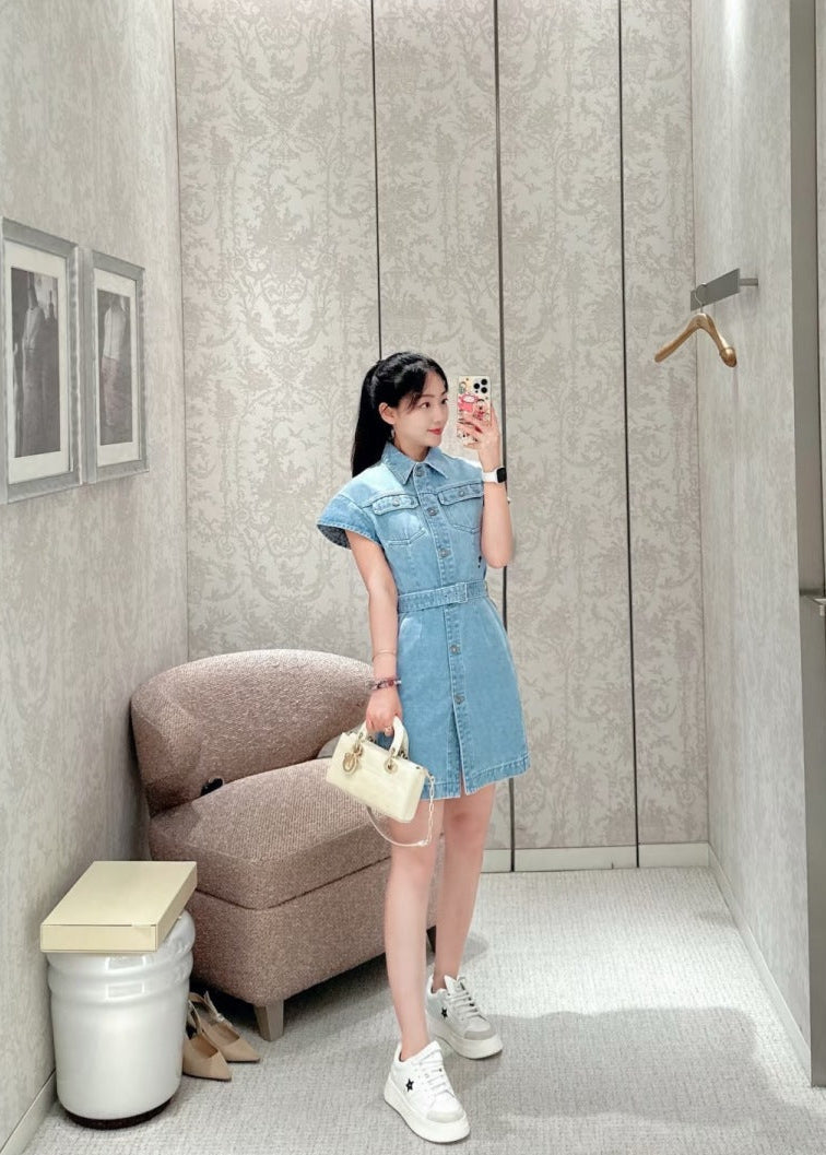 D*r 25ss belted denim shirt dress