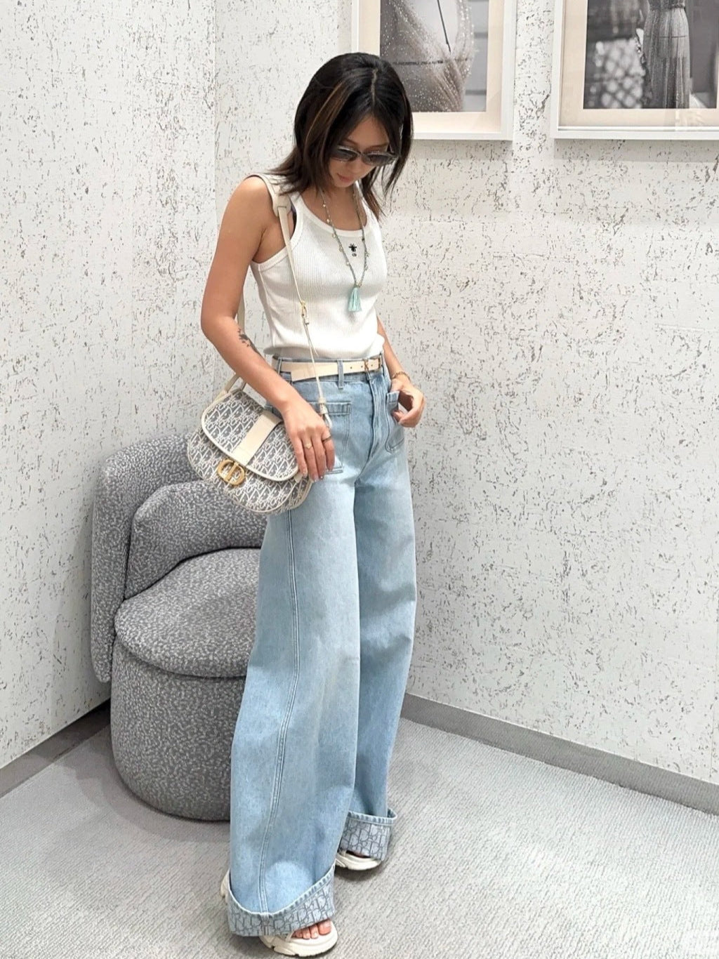 D*r 25ss oblique interior flared jeans