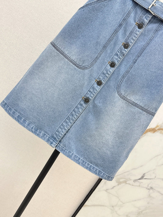 D*r 25ss belted denim skirt