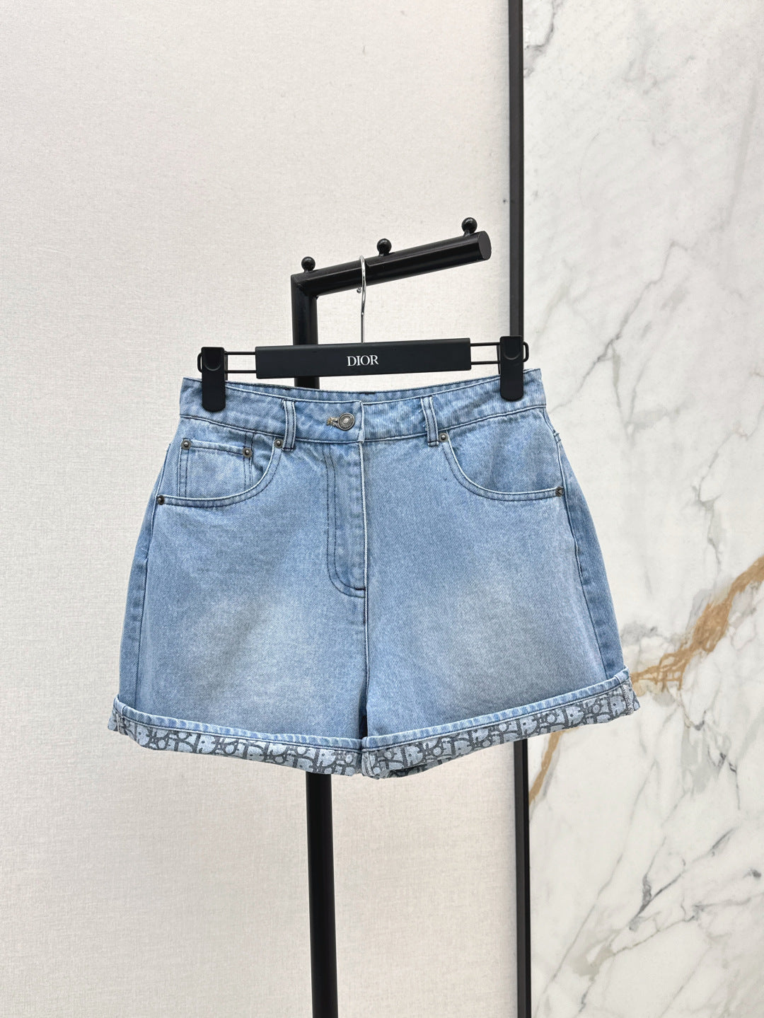 D*r 25ss oblique denim shorts