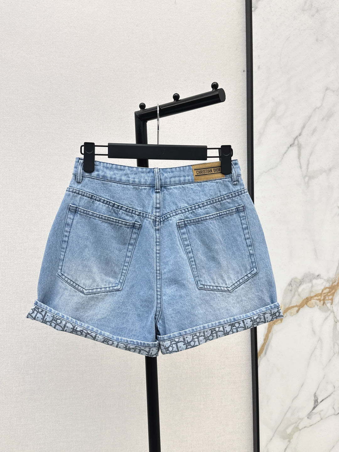 D*r 25ss oblique denim shorts