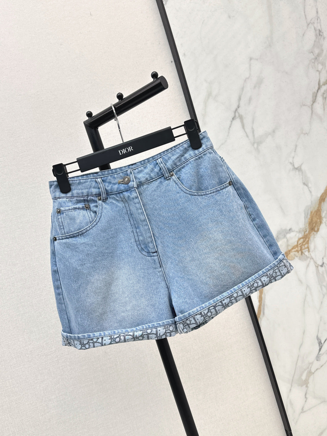 D*r 25ss oblique denim shorts
