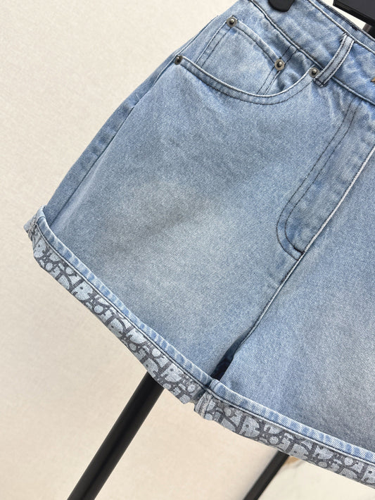 D*r 25ss oblique denim shorts