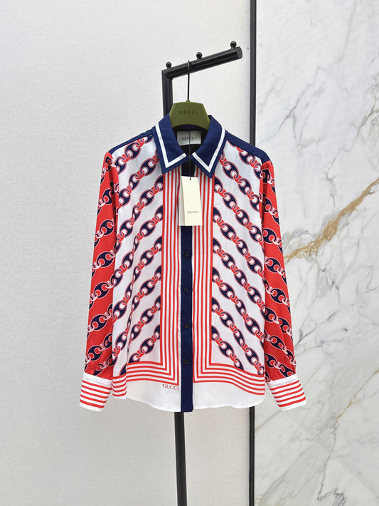 Gu* 25ss chain printed shirt