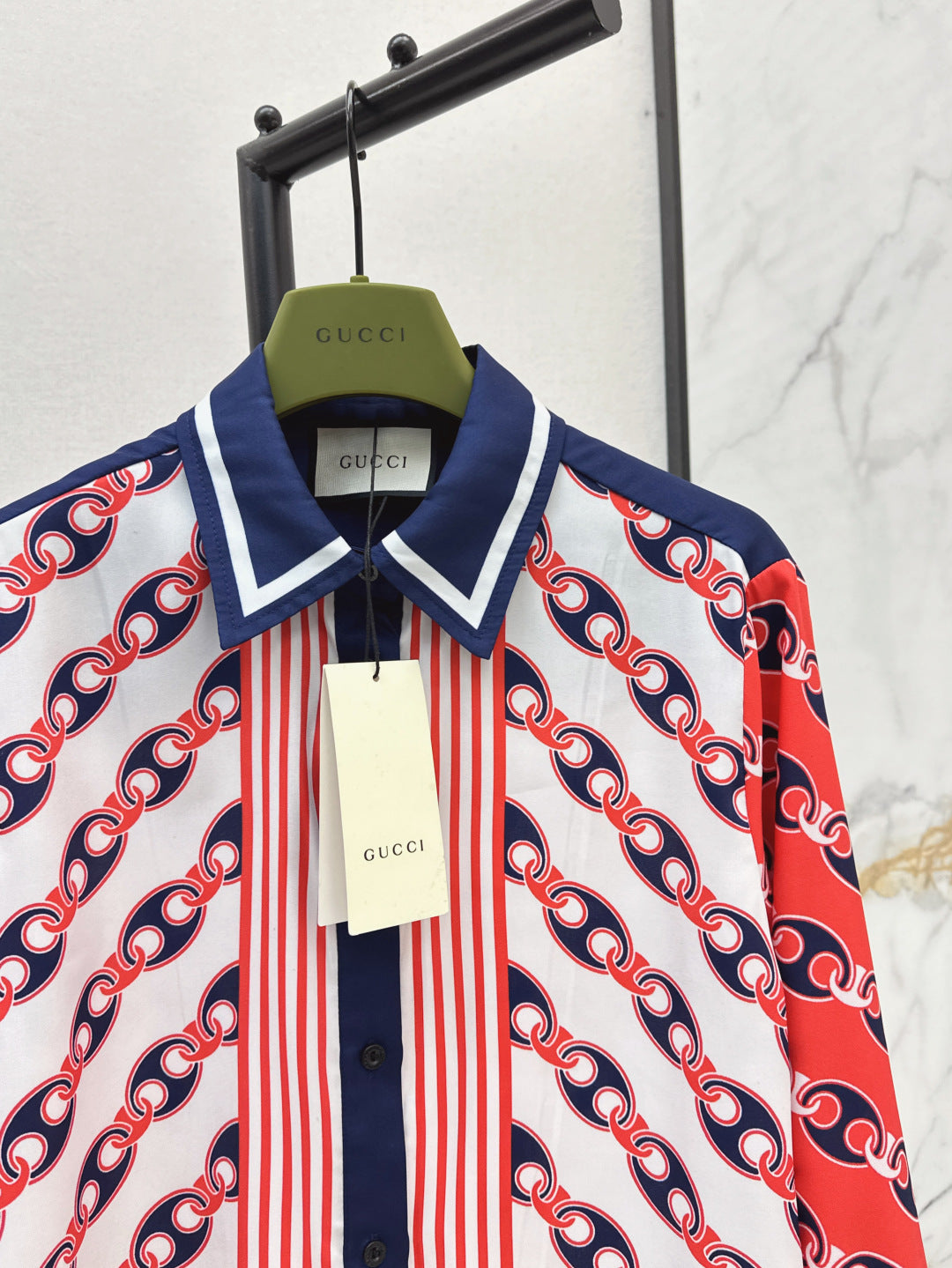 Gu* 25ss chain printed shirt