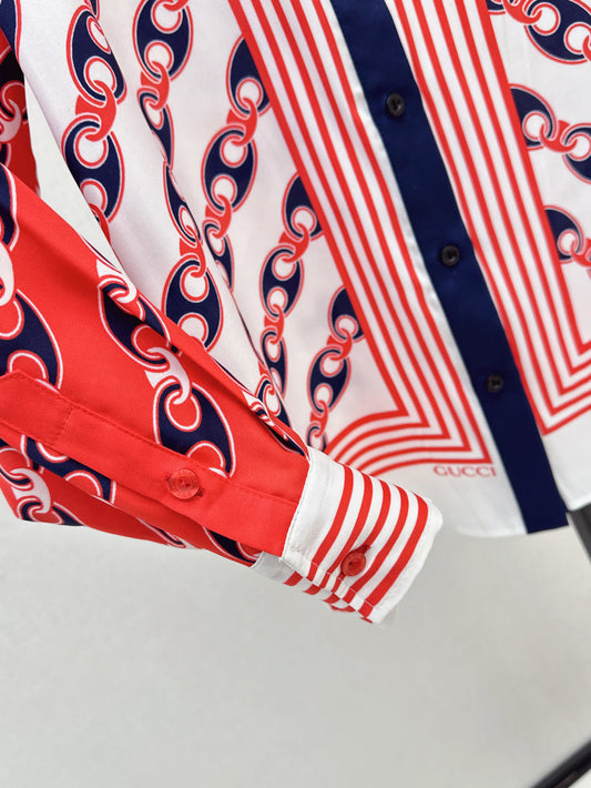 Gu* 25ss chain printed shirt