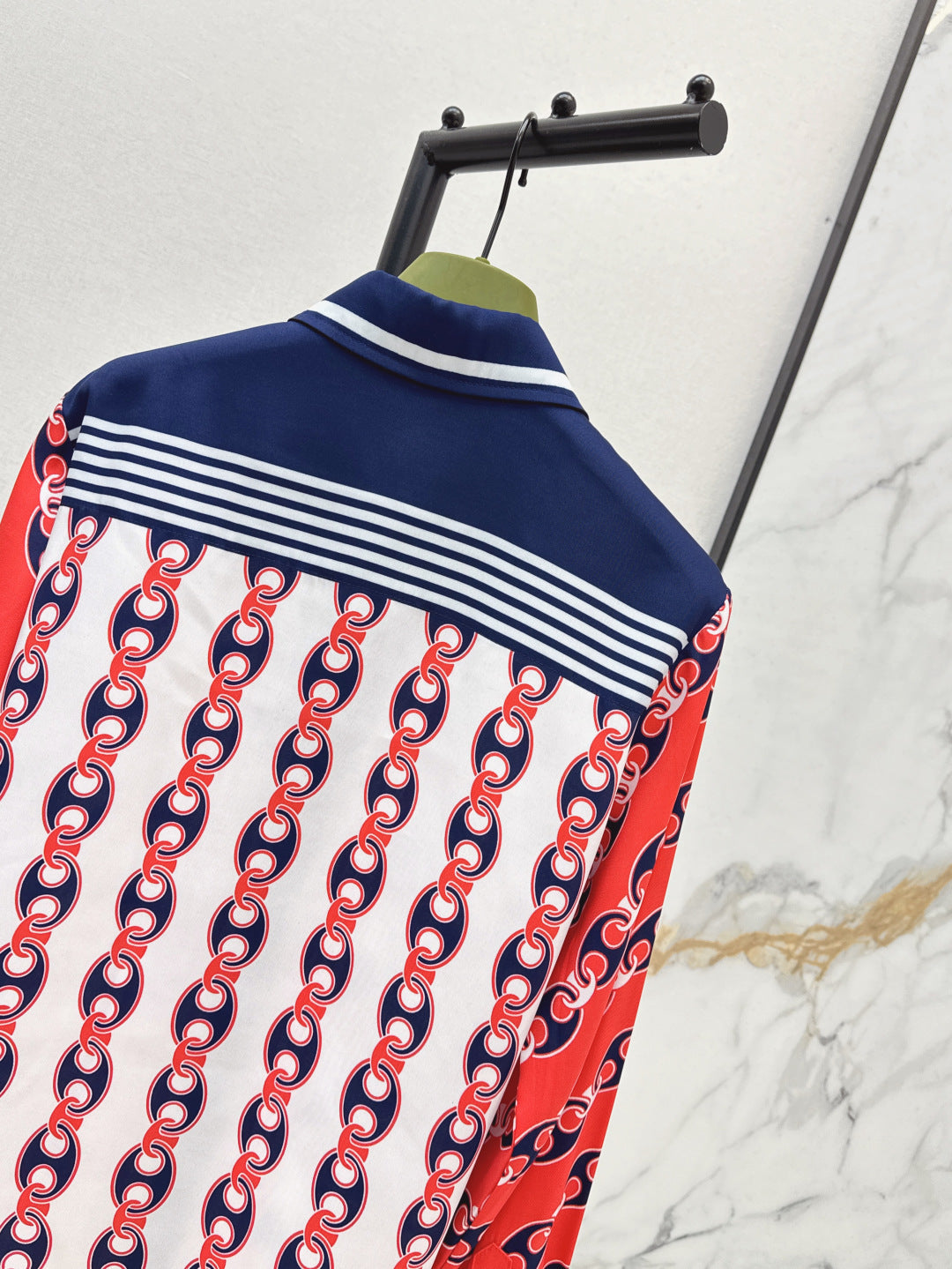 Gu* 25ss chain printed shirt