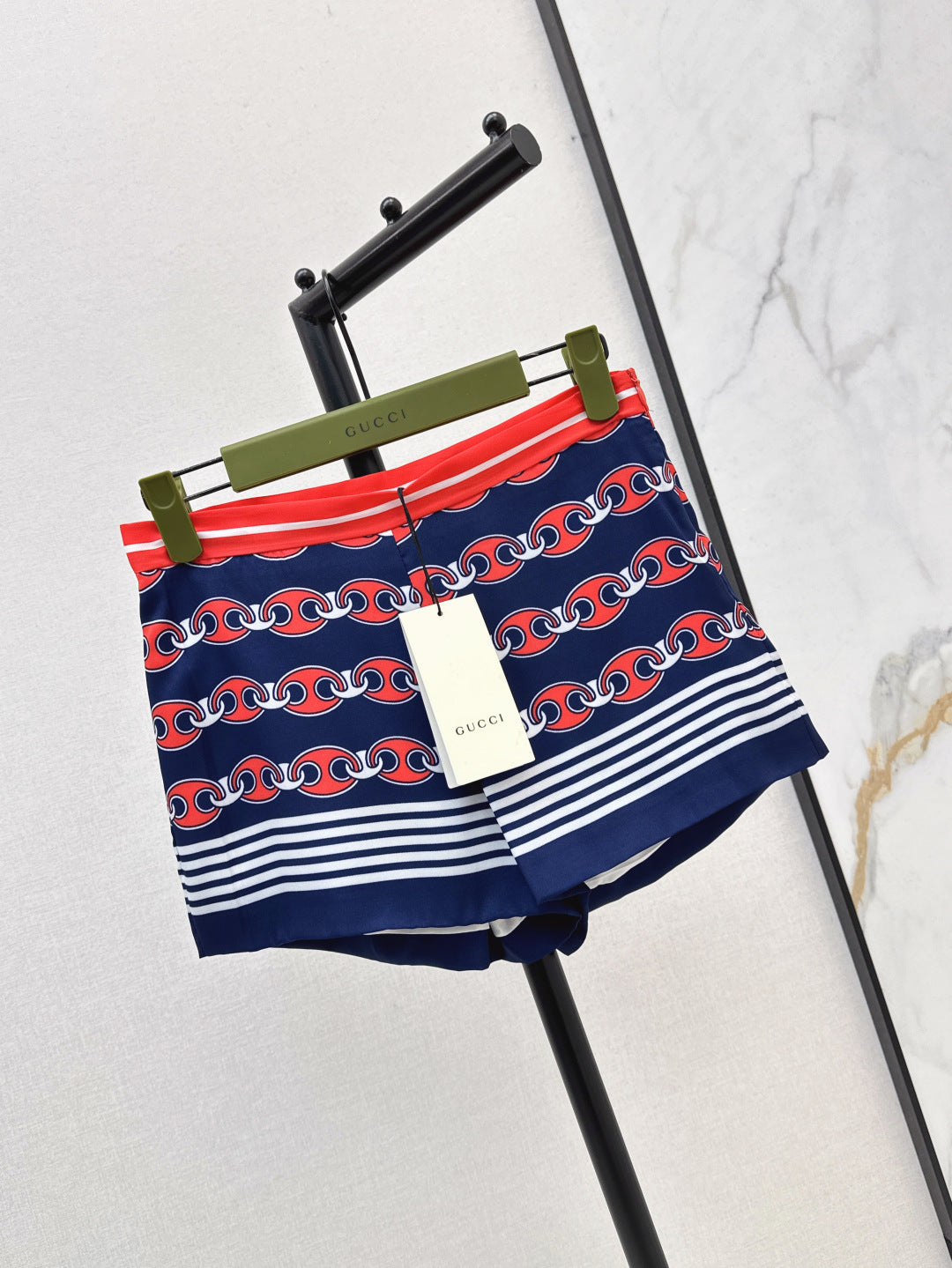 Gu* 25ss chain printed shorts