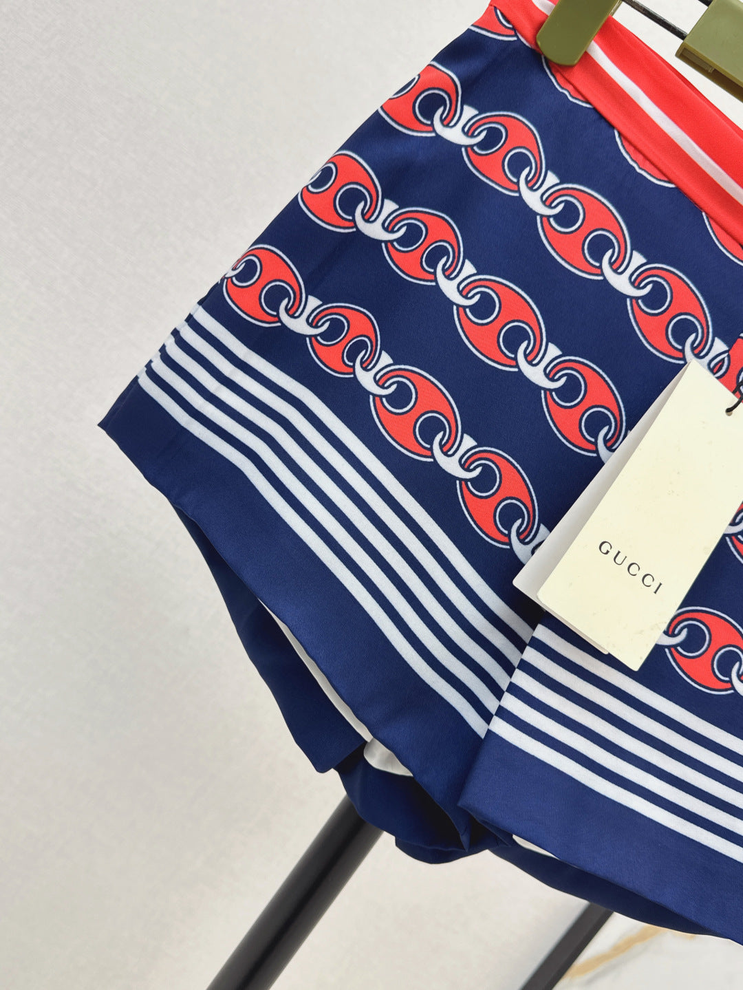 Gu* 25ss chain printed shorts