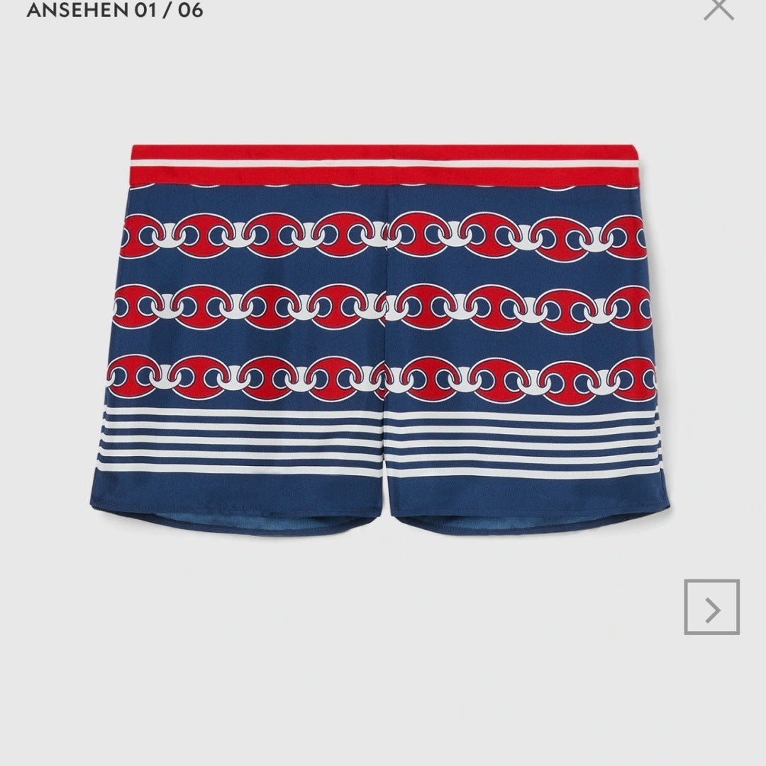 Gu* 25ss chain printed shorts