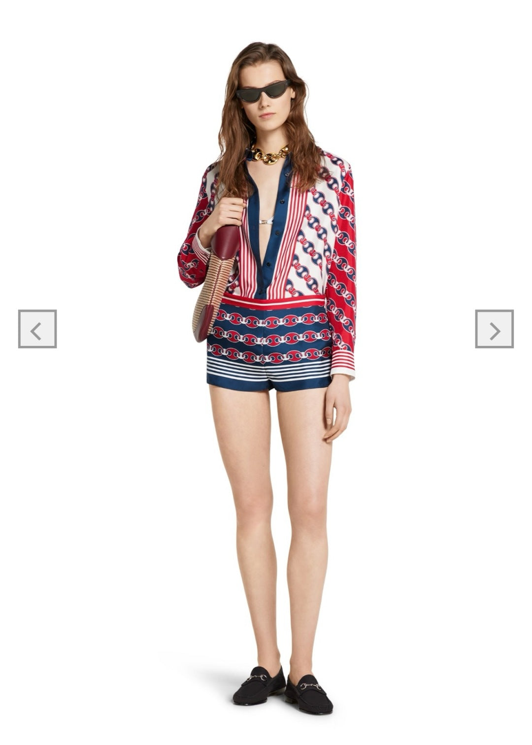 Gu* 25ss chain printed shorts