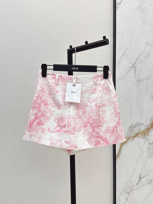D*r 25ss printed cotton poplin shorts