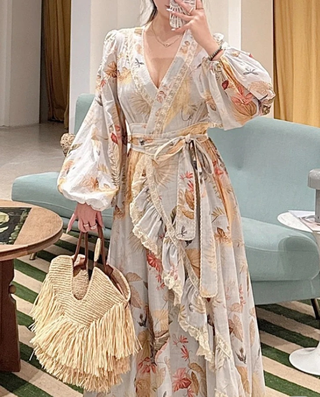 Zim* 25ss frill midi dress