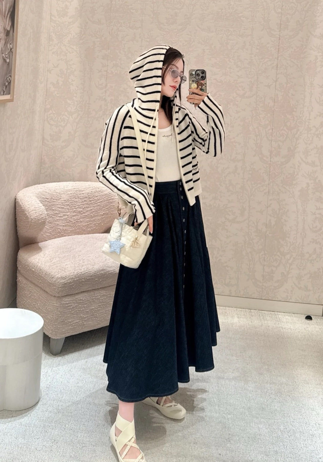 D*r 25ss hooded zipped cardigan