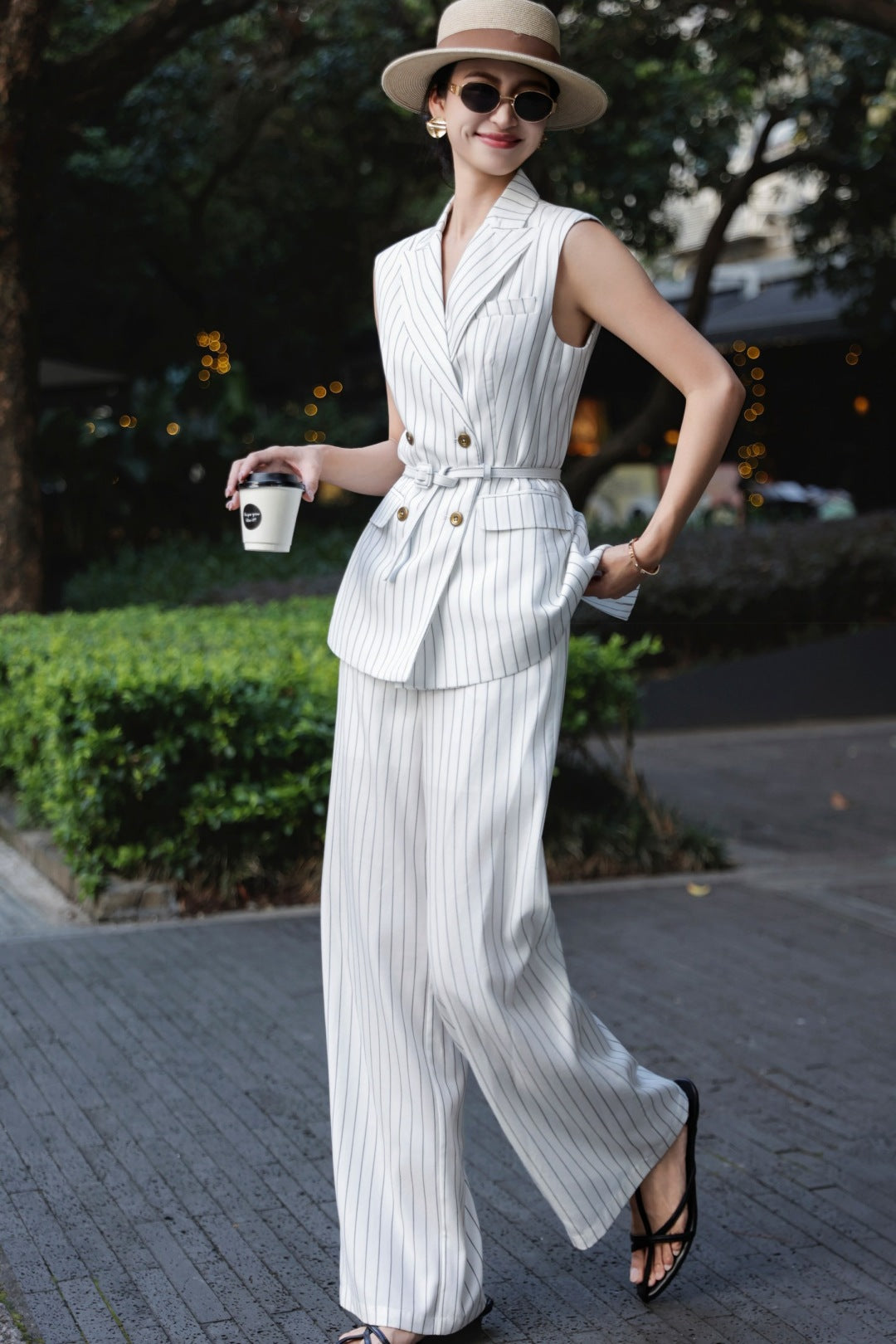 MaxM* 25ss tencel vest suit