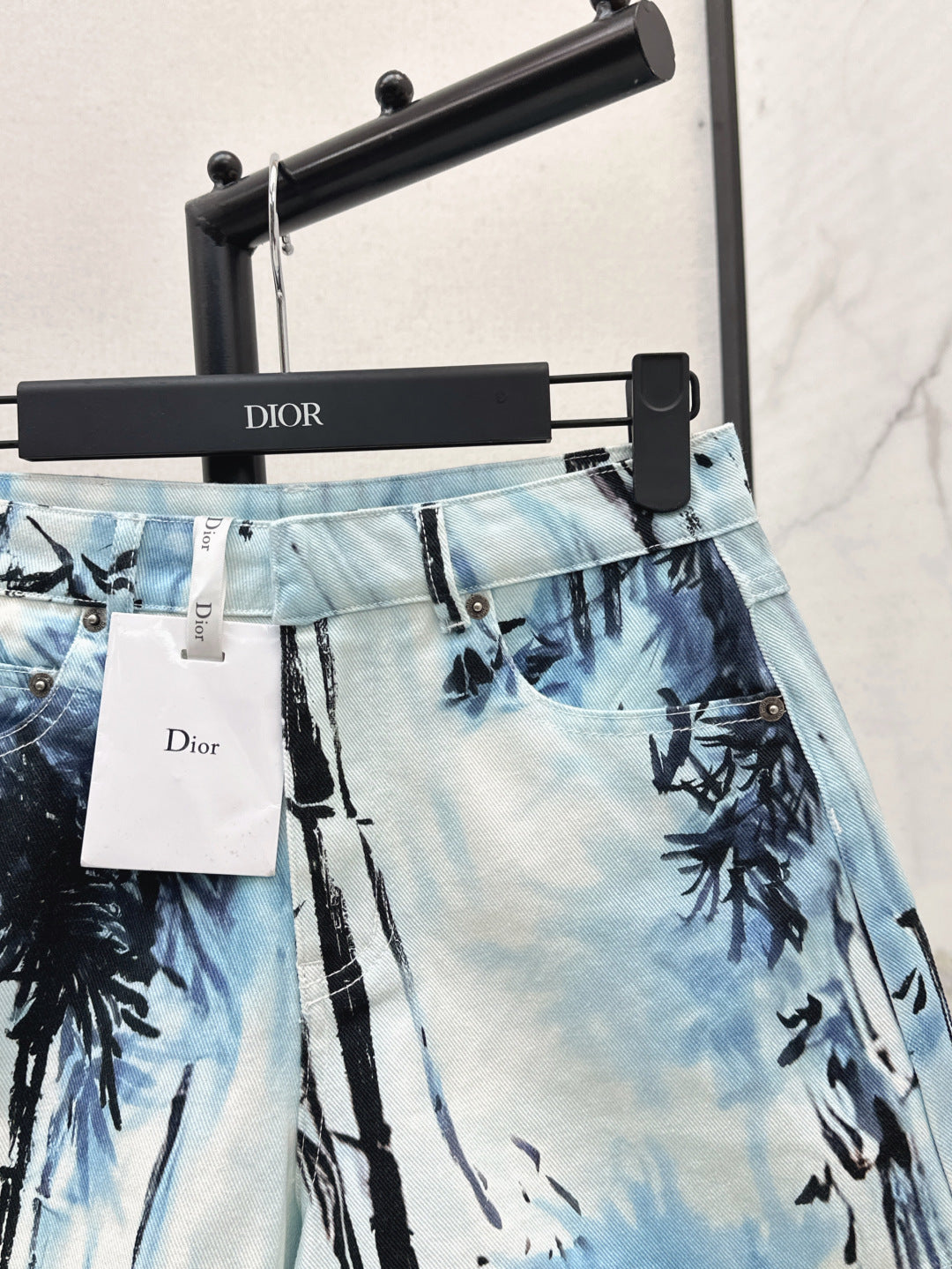 D*r 25ss banbou motif denim shorts