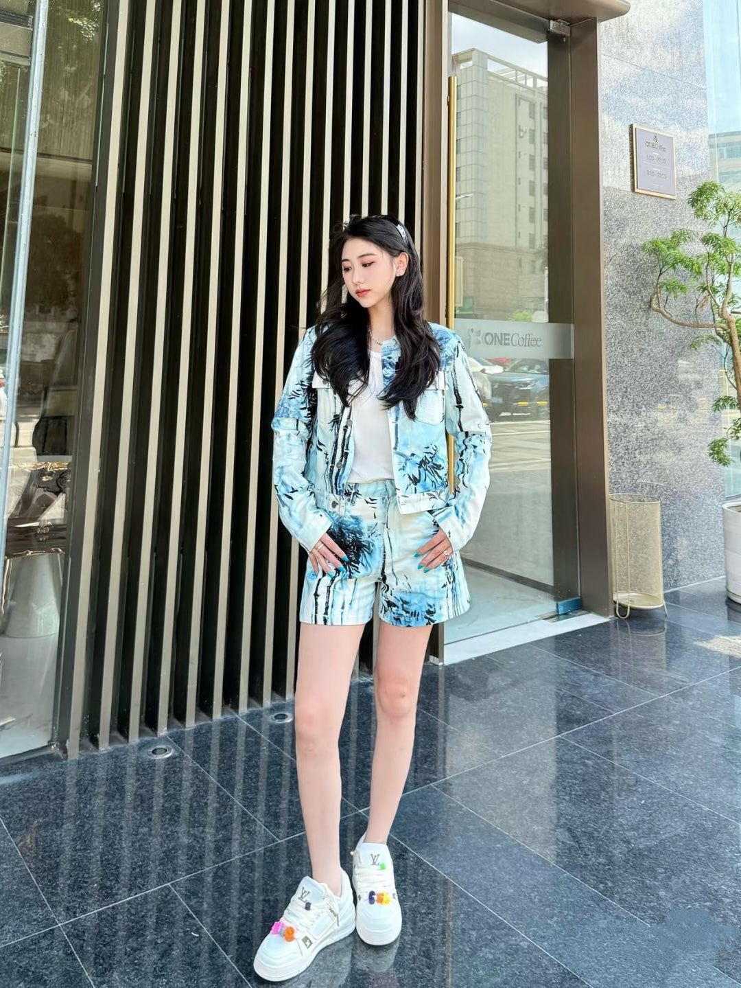 D*r 25ss banbou motif denim shorts