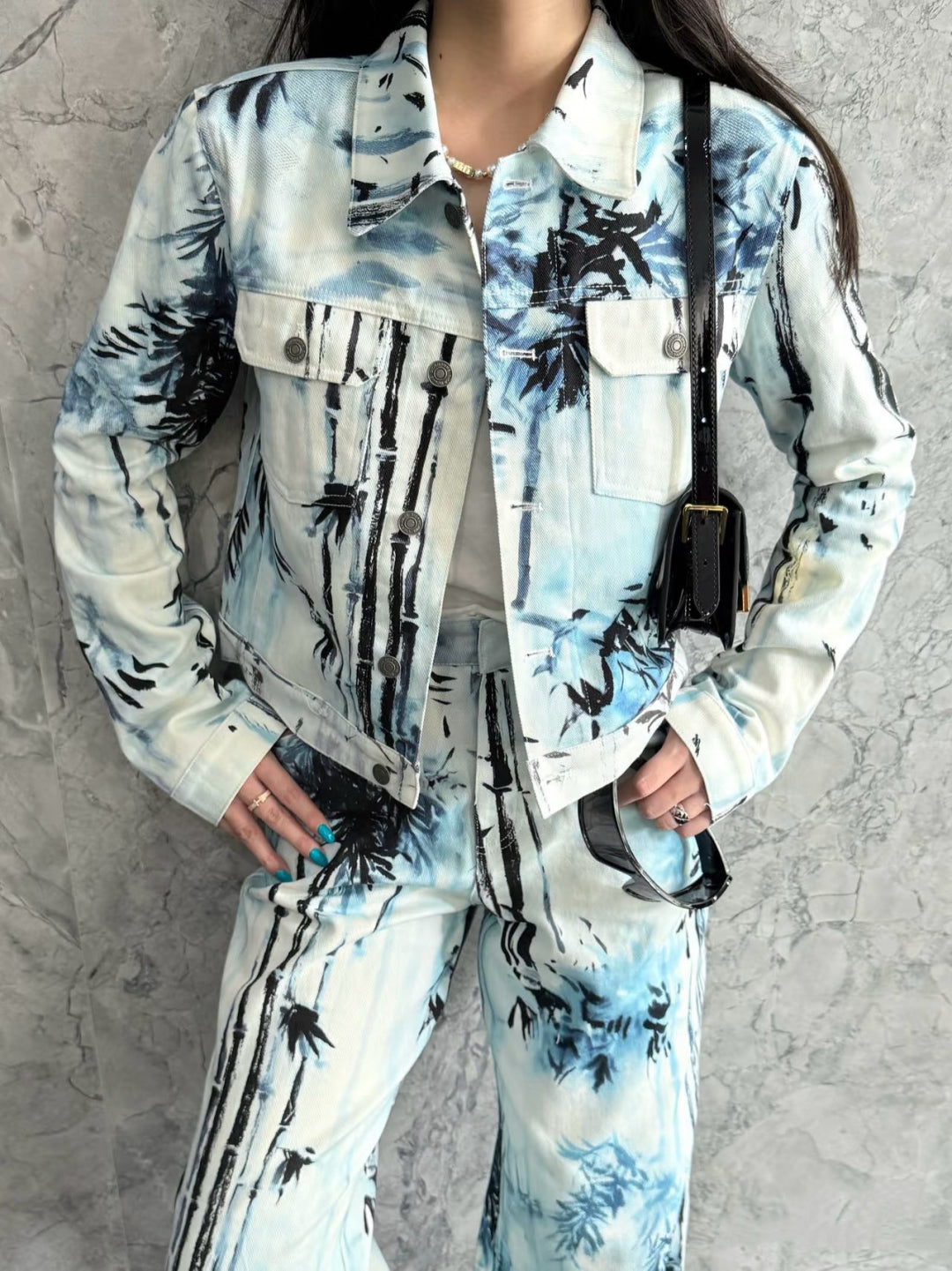 D*r 25ss banbou motif denim jacket