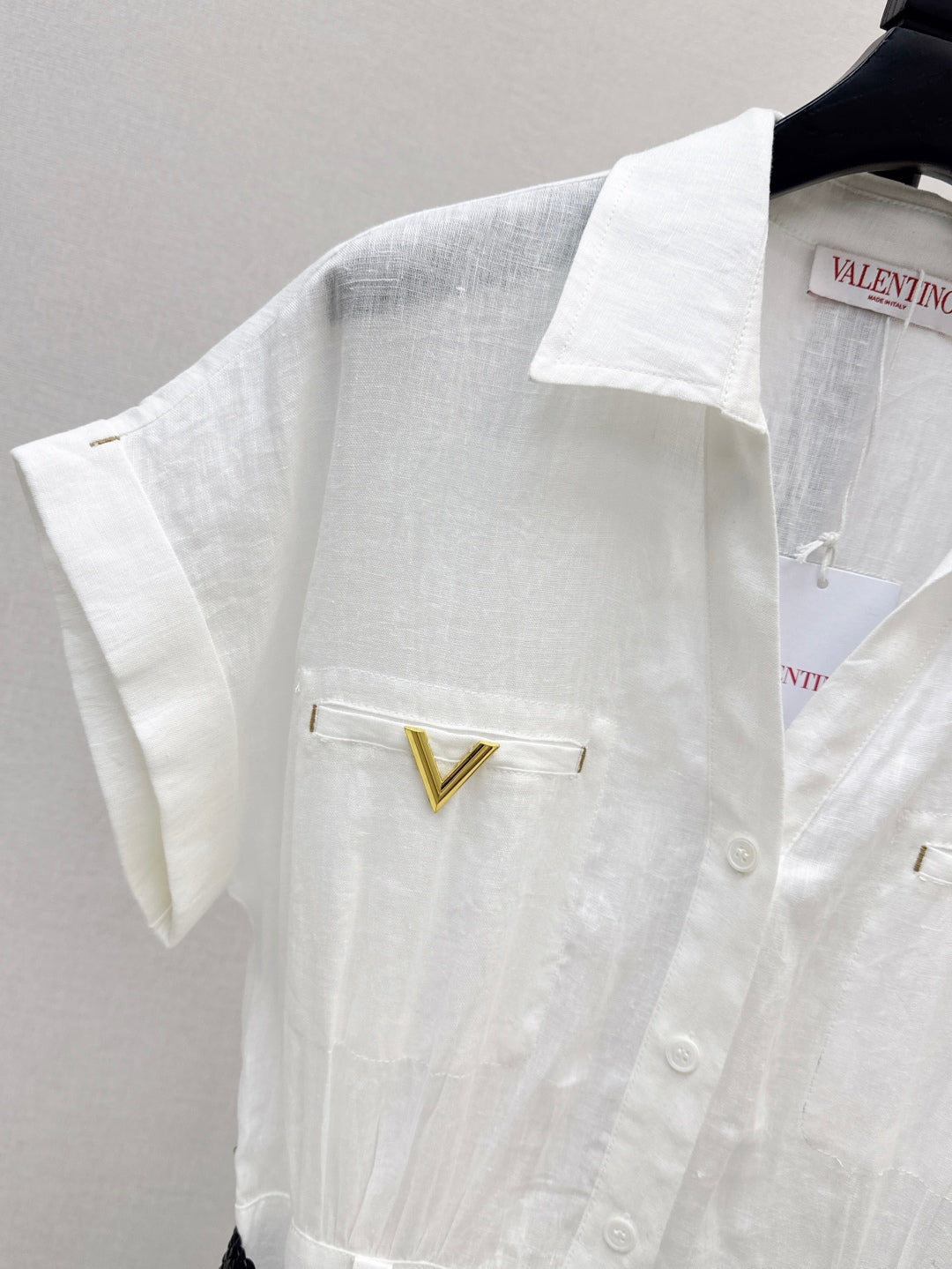 Valen* 25ss belted short-sleeve shirt dress
