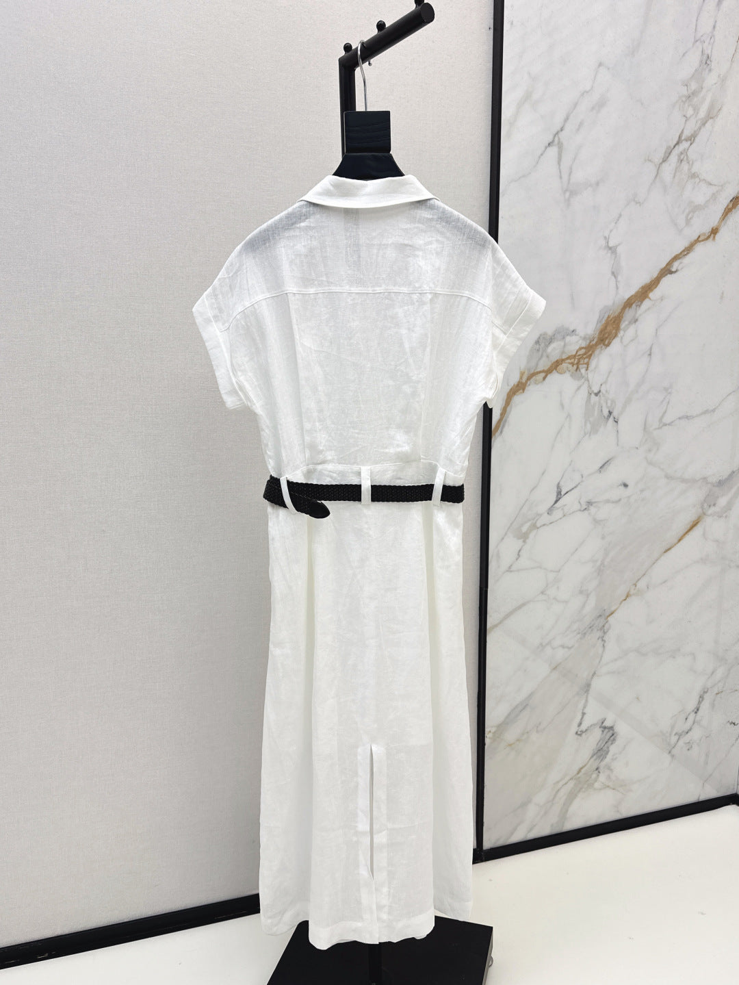 Valen* 25ss belted short-sleeve shirt dress