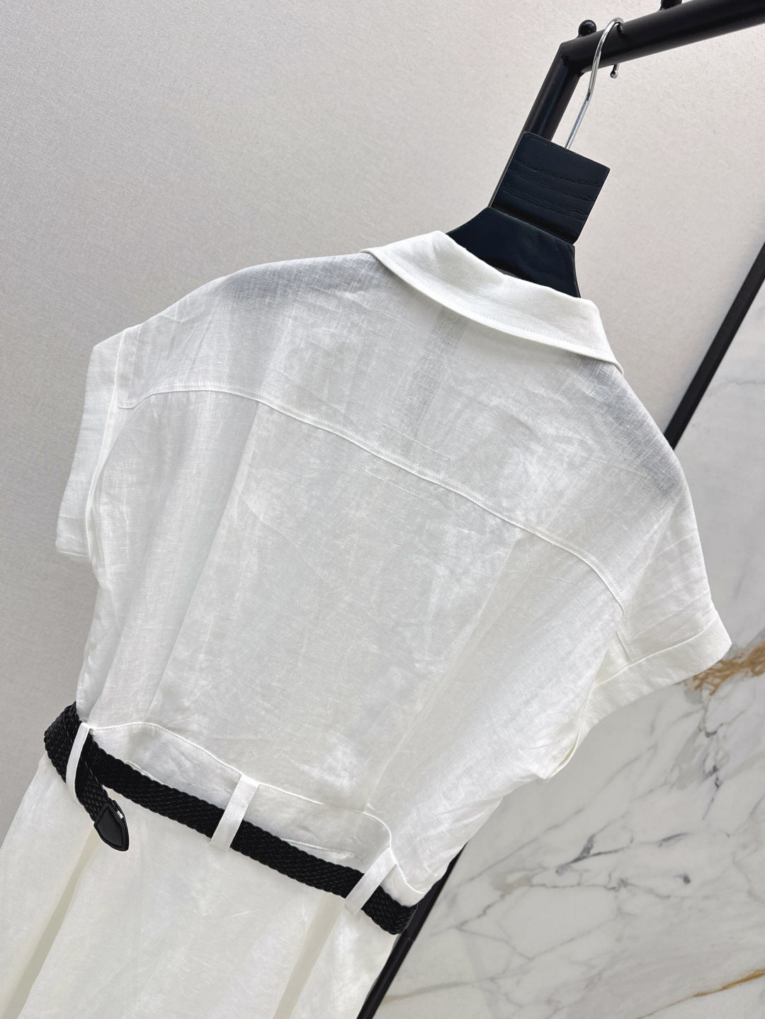 Valen* 25ss belted short-sleeve shirt dress