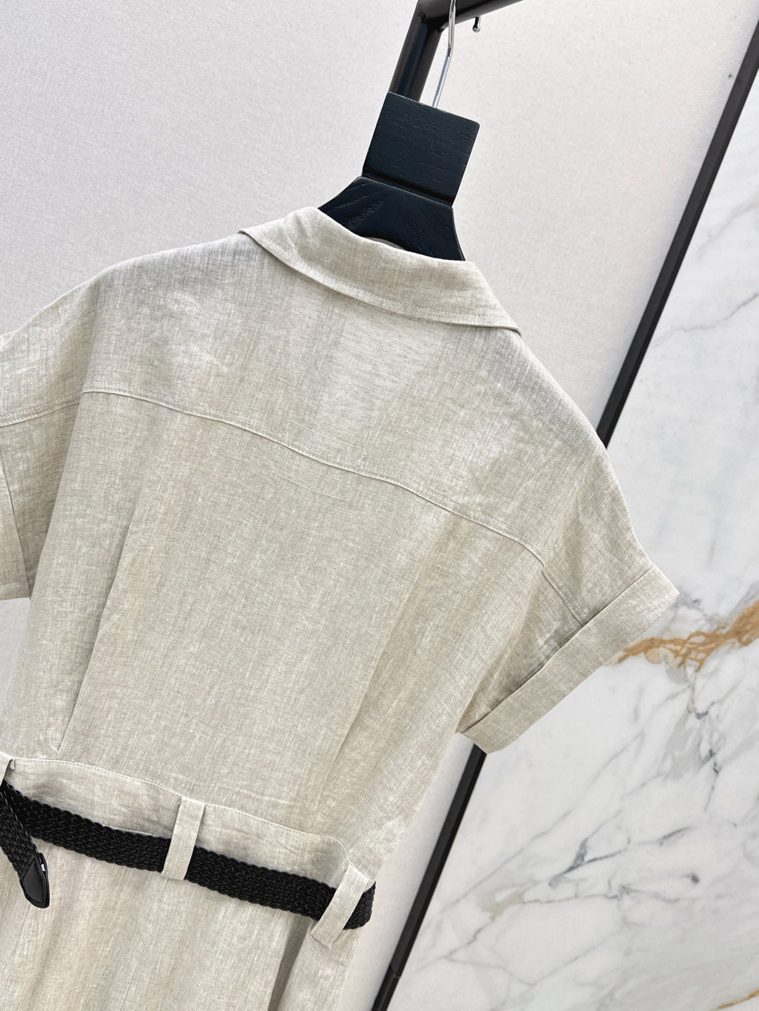 Valen* 25ss belted short-sleeve shirt dress