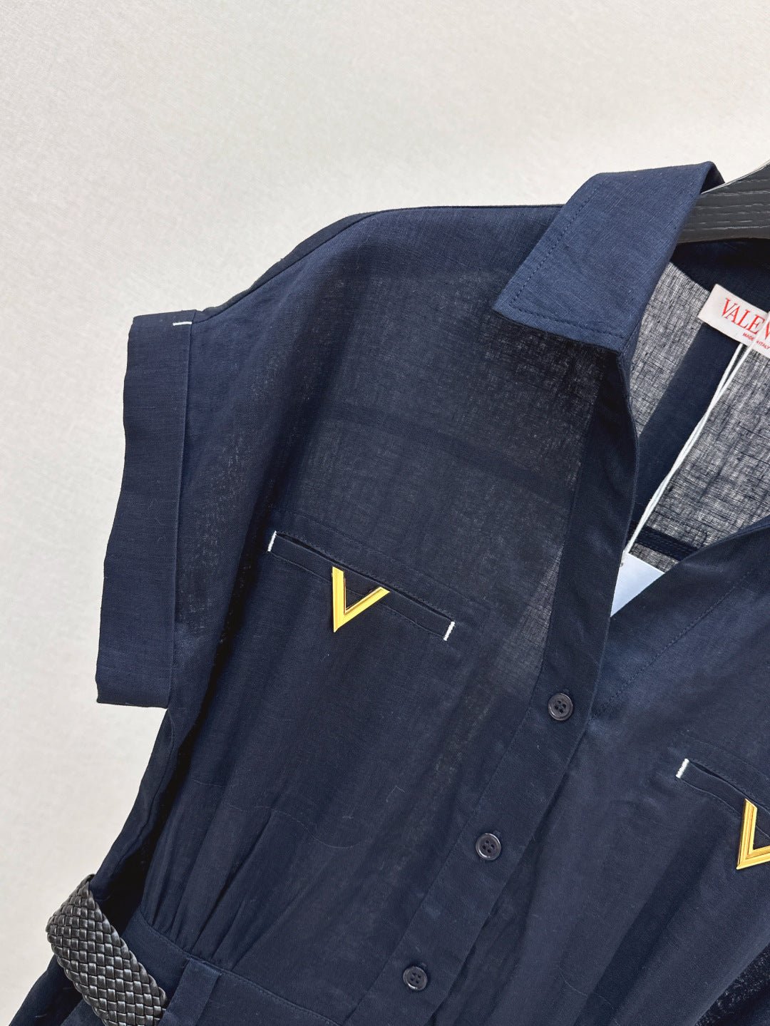 Valen* 25ss belted short-sleeve shirt dress