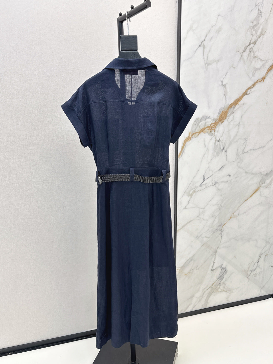 Valen* 25ss belted short-sleeve shirt dress