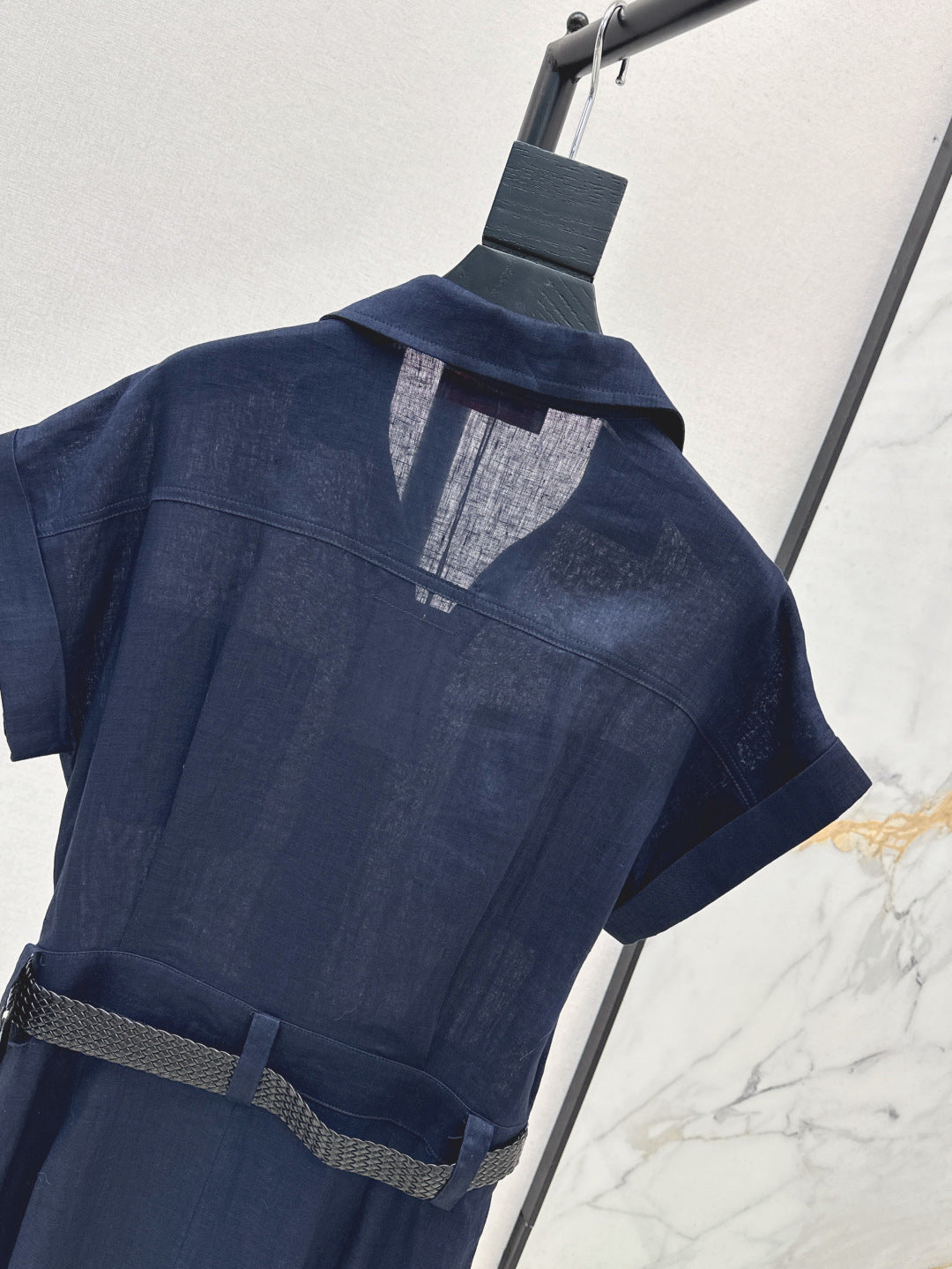 Valen* 25ss belted short-sleeve shirt dress