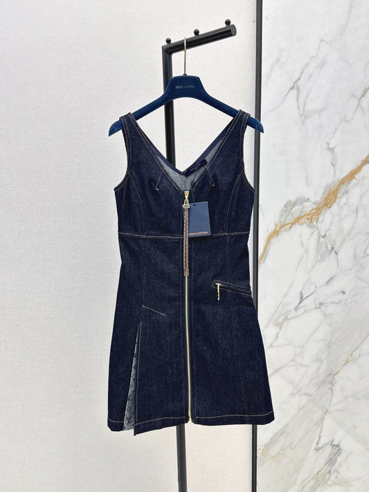 Loui* 25ss v-neck denim mini dress