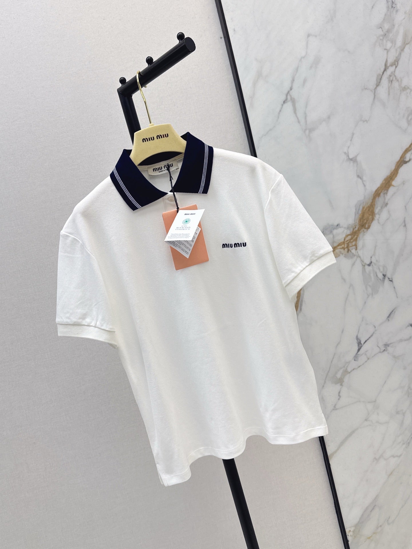 M*u 25ss embroidered polo shirt