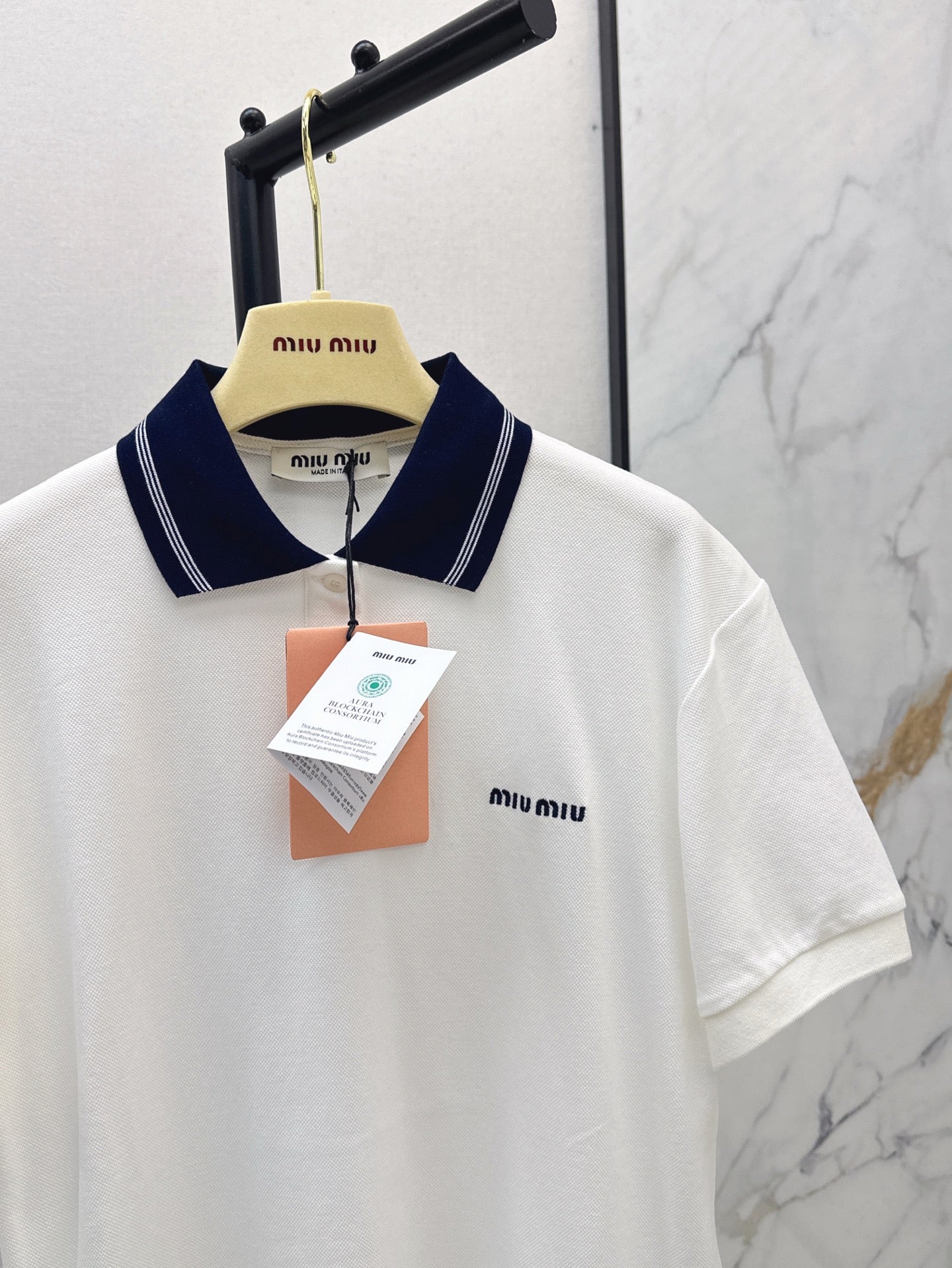 M*u 25ss embroidered polo shirt