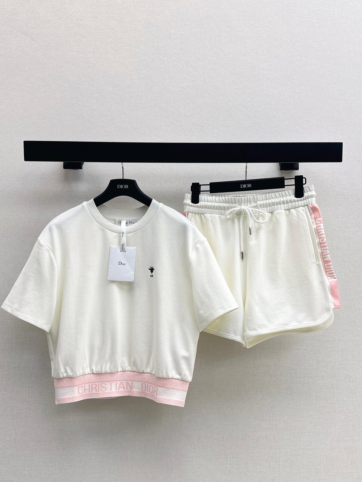 D*r 25ss embroidered web hem top and shorts set