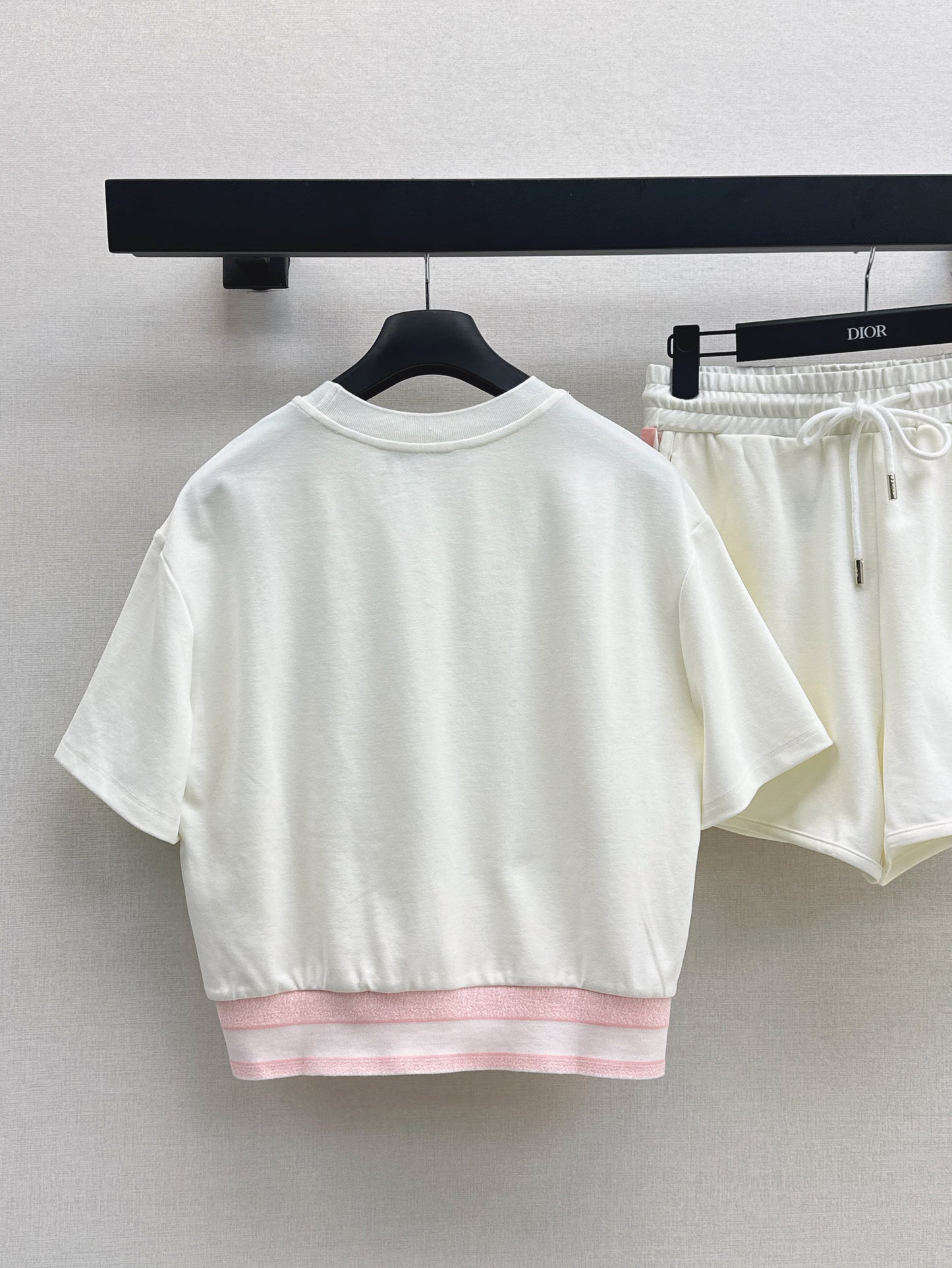 D*r 25ss embroidered web hem top and shorts set