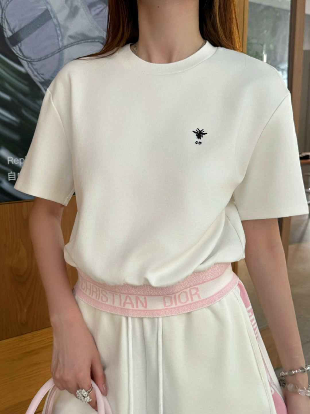 D*r 25ss embroidered web hem top and shorts set