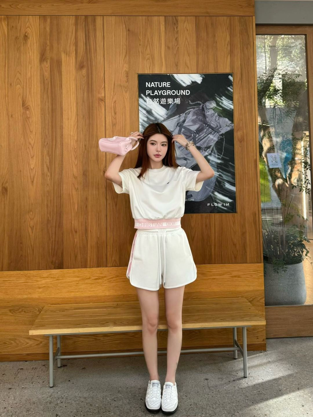 D*r 25ss embroidered web hem top and shorts set