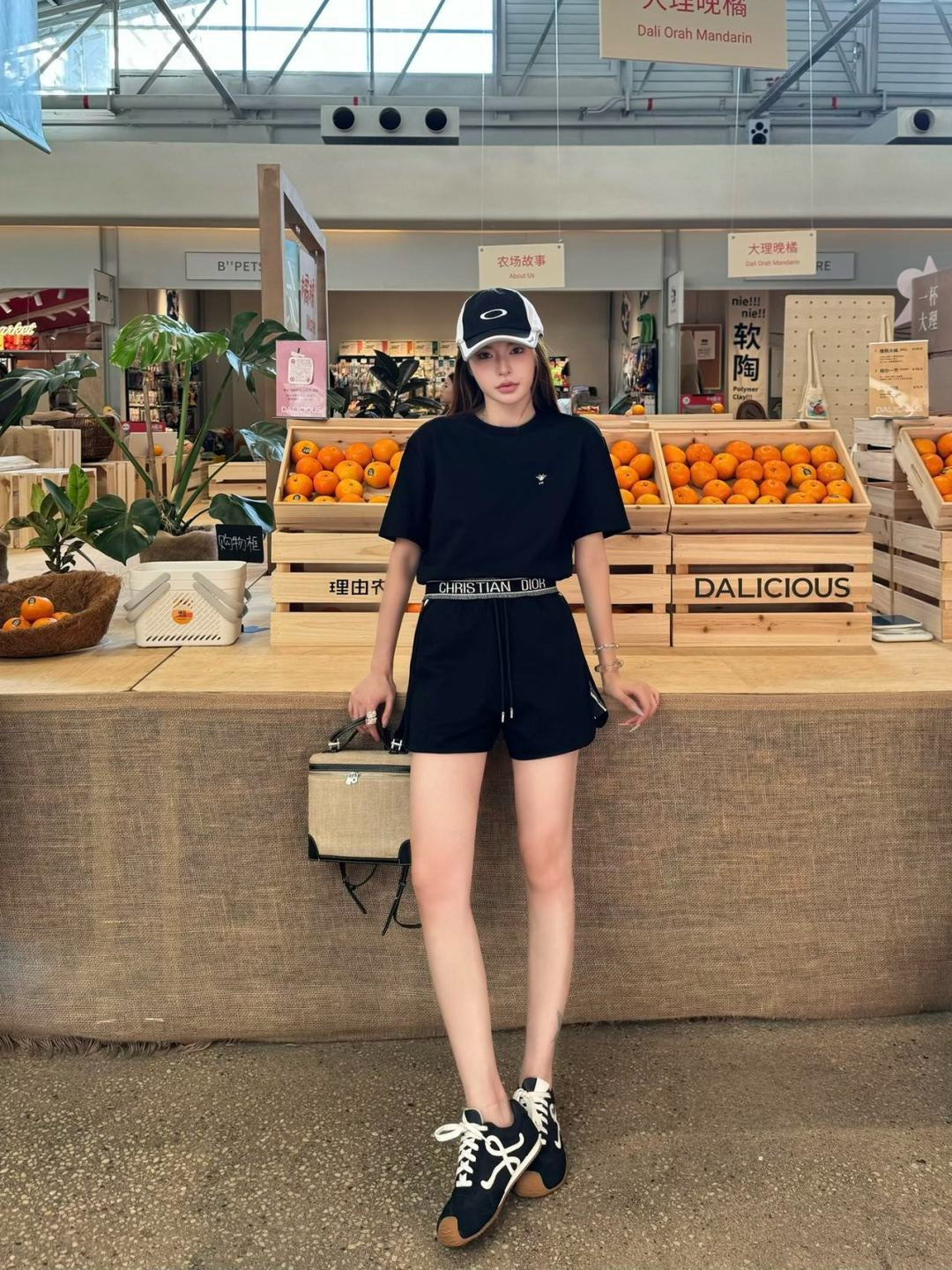 D*r 25ss embroidered web hem top and shorts set