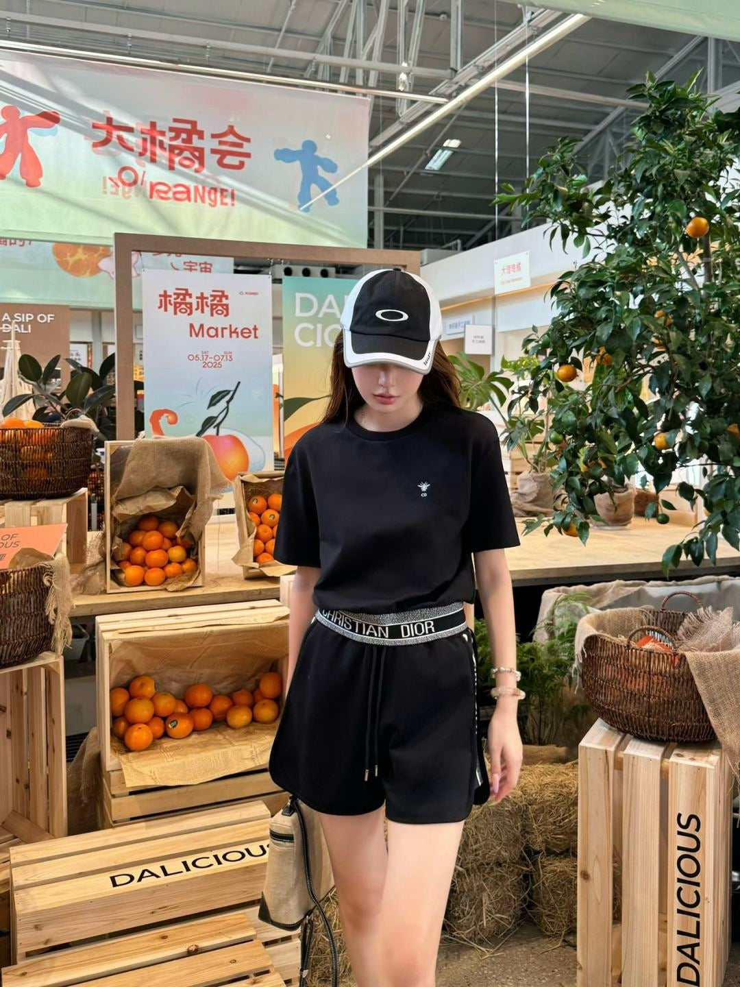 D*r 25ss embroidered web hem top and shorts set