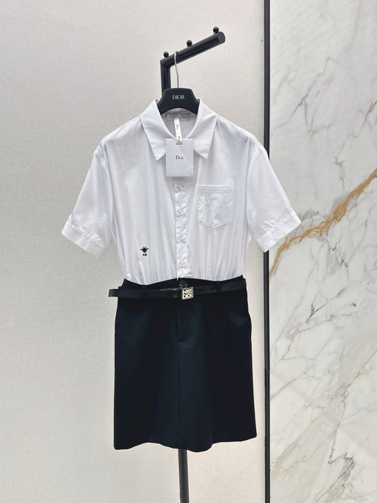 D*r 25ss spliced belted shirtdress