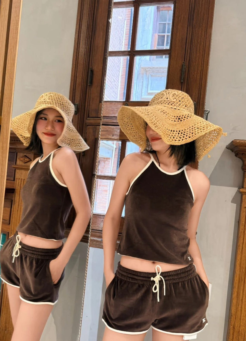 Cel* 25ss velvet jersey tracksuit shorts