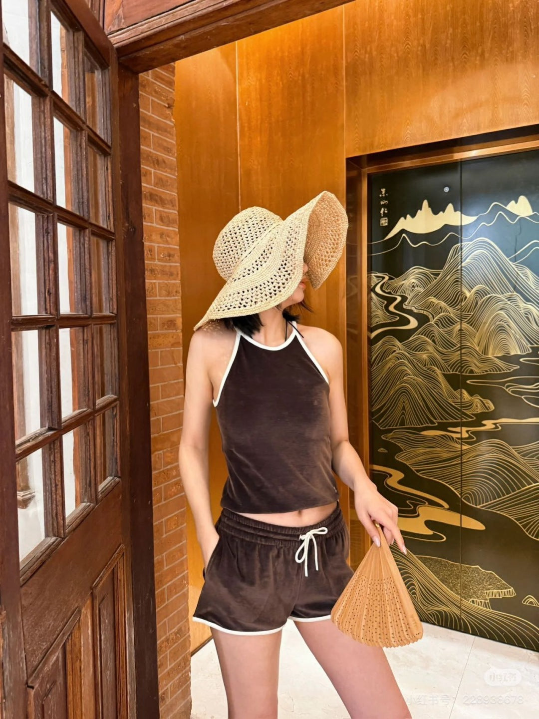 Cel* 25ss velvet jersey cami top