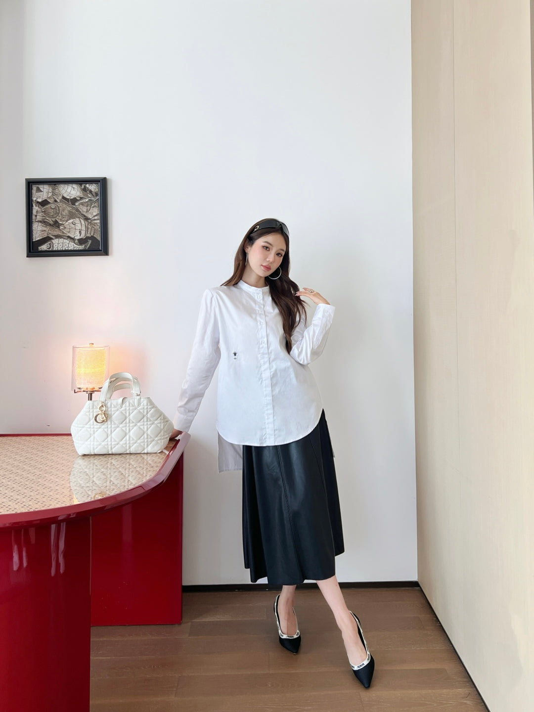 D*r 25ss bee embroidered long blouse