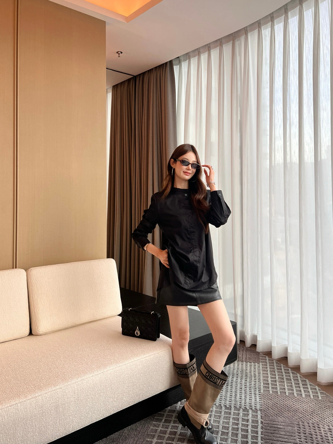 D*r 25ss bee embroidered long blouse